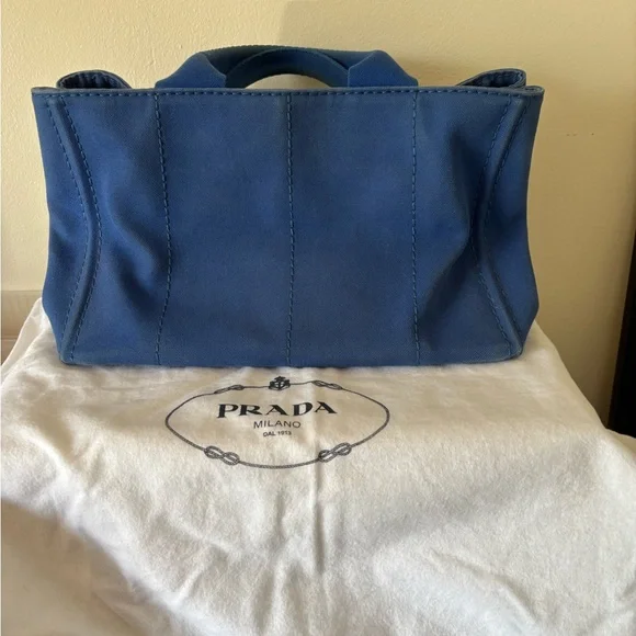Prada Canapa blue denim tote - Picture 2 of 14
